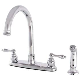 Hfb7791alsp Kingston Brass Victorian 2-handle Deck Mount Centerset Kitchen Faucets With Side Sprayer In