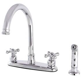 Hfb7791axsp Kingston Brass Kitchen Faucet 2-handle Spot Resistant Gooseneck Polished Chrome