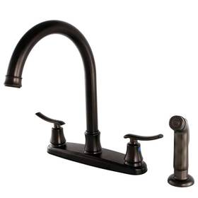 Hfb7795jlsp Kingston Brass Kitchen Faucet 12.1 Inch With Side Sprayer 2-handle In Oil Rubbed Bronze