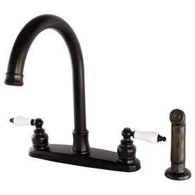 Hfb7795plsp Kingston Brass Standard 2-handle Kitchen Faucet With Sprayer Oil Rubbed Bronze