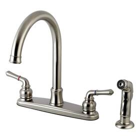 Hfb7798nmlsp Kingston Brass Kitchen Faucet 2-handle Durable In Brushed Nickel With Side Sprayer