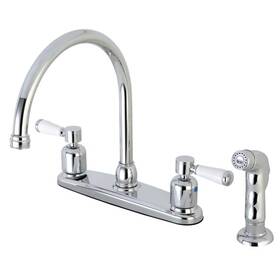 Hfb791dplsp Kingston Brass Paris 2-handle Standard Kitchen Faucet With Side Sprayer In Polished Chrome
