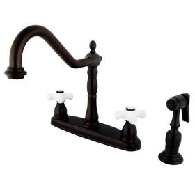 Hkb1755pxbs Kingston Brass Heritage 2-handle Standard Kitchen Faucet With Side Sprayer In