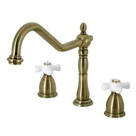 Hkb1793pxls Kingston Brass Heritage 2-handle Deck Mount Widespread Kitchen Faucets In