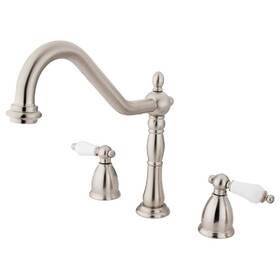 Hkb1798plls Kingston Brass Heritage 2-handle Standard Kitchen Faucet In Brushed Nickel