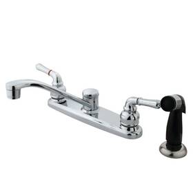Hkb272 Kingston Brass Magellan 2-handle Deck Mount Centerset Kitchen Faucets With Side Sprayer In