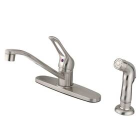 Hkb562snsp Kingston Brass Wyndham Single-handle Deck Mount Centerset Kitchen Faucets With Side Sprayer In