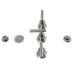 Hkb6328cml Kingston Brass Manhattan 3-handle Bidet Faucet With Pop-up In Brushed Nickel