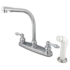 Hkb711al Kingston Brass Kitchen Faucet 2-handle Spot Resistant Gooseneck Polished Chrome