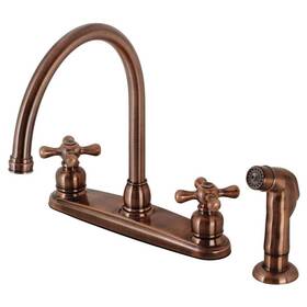 Hkb726axsp Kingston Brass Kitchen Faucet Vintage 2-handle Centerset Side Sprayer Copper