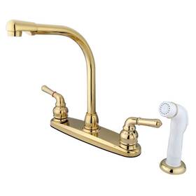 Hkb752 Kingston Brass Centerset Kitchen Faucet Deck Mount With Side Sprayer Polished