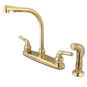 Hkb752sp Kingston Brass Magellan 2-handle Deck Mount Centerset Kitchen Faucets With Side