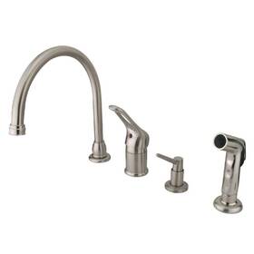 Hkb818k8 Kingston Brass Wyndham Single-handle Deck Mount Widespread Kitchen Faucets With Sprayer And In