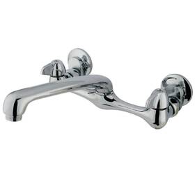 Hkf200 Kingston Brass Proseal 2-handle Adjustable Centers Wall Mount Standard Kitchen Faucet In Chrome