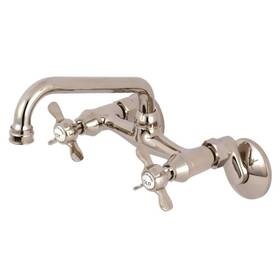 Hks113pn Kingston Brass Essex 2-handle Wall-mount Standard Kitchen Faucet In Polished