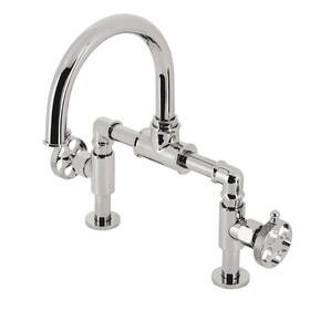 Hks2176rkx Kingston Brass Webb Bridge 8 Inch Widespread 2-handle Bathroom Faucet With Push