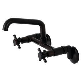 Hks423orb Kingston Brass Kitchen Faucet Wall Mount Double Handle In Oil Rubbed Bronze