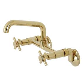 Hks423pb Kingston Brass Standard Kitchen Faucet Ceramic Disc Double Handle Farmhouse