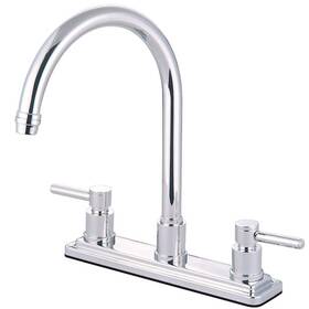 Hks8791dlls Kingston Brass Concord 2-handle Deck Mount Centerset Kitchen Faucets In Polished Chrome