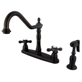 Kb1755axbs Kingston Brass Heritage 8 Inch Center Kitchen Faucet With Sprayer