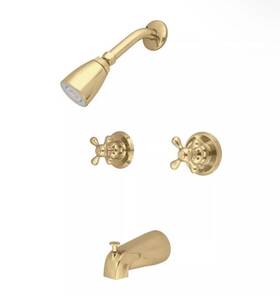 Kb242 Kingston Brass Twin Handles Tub-shower Faucet - Polished Finish