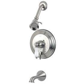 Kb36380pl Kingston Brass Tub And Shower Faucet Brushed Nickel Wall Mount