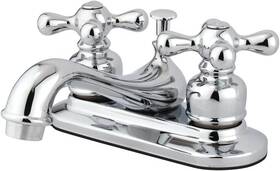 Kb601ax Kingston Brass Teapot Faucet With Metal Cross Handle And Pop-up Chrome