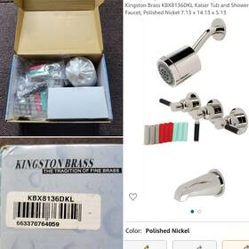 Kbx8136dkl Kingston Brass New Kaiser Tub And Shower Polished Nickel Faucet #2