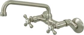 Ks200sn Kingston Brass Ks00sn New 2 Handle Adjustable Center Wall Mount Kitchen Faucet