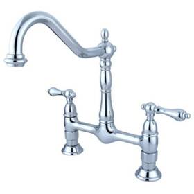 Ks1171al Kingston Brass Heritage Double Handle Widespread Bridge Kitchen Faucet
