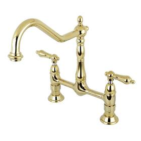 Ks1172al Kingston Brass Heritage Bridge Kitchen Faucet Polished