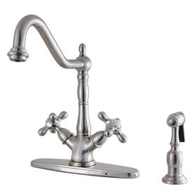 Ks1238axbs Kingston Brass Heritage Deck Mount Kitchen Faucet With Ax Handle