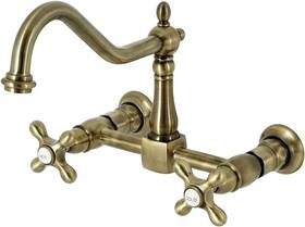 Ks1243 Kingston Brass Heritage 8-inch Centerset Wall Mount Kitchen Faucet Antique