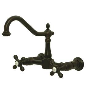 Ks1245ax Kingston Brass Heritage Bridge Kitchen Faucet 8-1/2 Inch Oil Rubbed Bronze