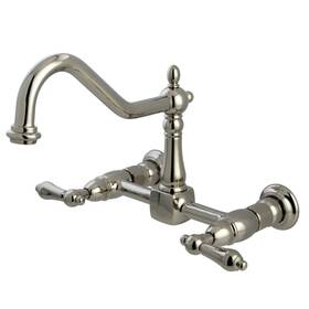 Ks124.al Kingston Brass Ks1246al Heritage 1.8 Gpm Wall Mounted Widespread - Nickel