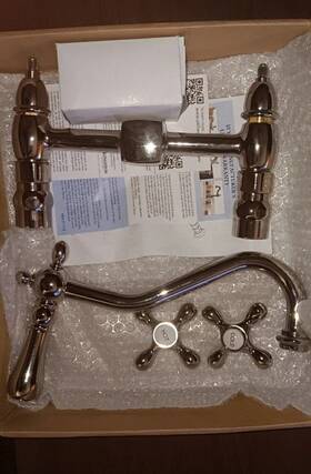 Ks1246ax Kingston Brass Heritage Bridge Kitchen Faucet Polished Nickel Open Box