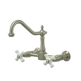 Ks124.px Kingston Brass Ks1248px Heritage 1.8 Gpm Widespread Bridge - Nickel