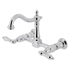 Ks126.al Kingston Brass Ks1261al Heritage 1.8 Gpm Wall Mounted Widespread - Chrome
