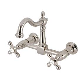Ks126.ax Kingston Brass Ks1268ax Heritage 1.8 Gpm Wall Mounted Widespread - Nickel