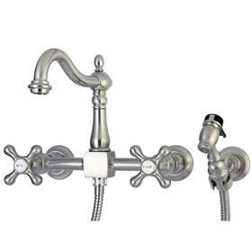 Ks1268axbs Kingston Brass Heritage Wall Mount Kitchen Faucet Sprayer Brushed