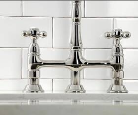 Ks127.axbs Kingston Brass Ks1276axbs Heritage 1.8 Gpm Widespread Bridge - Polished Nickel
