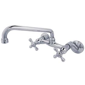 Ks200m Kingston Brass 1.8 Gpm Widespread Bridge Kitchen Faucet - Chrome
