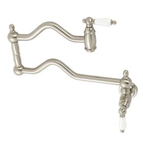 Ks210.pl Kingston Brass Ks2108pl Heritage 3.8 Gpm 1 Hole Wall Mounted Pot - Nickel