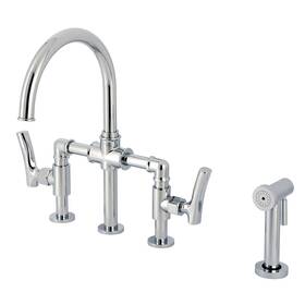 Ks233.tkl Kingston Brass Ks2331tkl Hallerbos 1.8 Gpm Widespread Bridge - Chrome