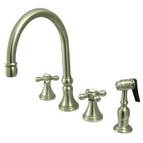 Ks279.axbs Kingston Brass Ks2798axbs Governor 1.8 Gpm Widespread Kitchen - Nickel