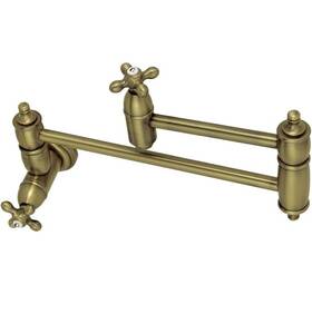 Ks3103ax Kingston Brass Restoration 3.8 Gpm Wall Mounted Double - Antique