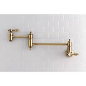 Ks3103tal Kingston Brass Tudor Two-handle 1-hole Wall Mount Pot Filler Faucet Antique