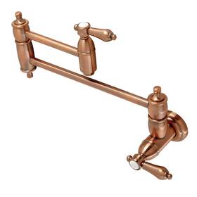 Ks310balac Kingston Brass Heirloom Wall Mount Pot Filler Kitchen Antique Copper