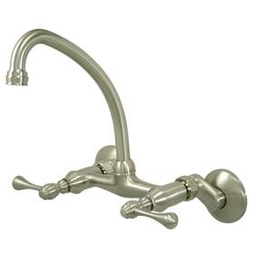 Ks314sn Kingston Brass Ks314 1.8 Gpm Widespread Bridge Kitchen - Nickel
