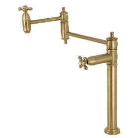 Ks3707ax Kingston Brass Restoration Deck Mount Pot Filler Brushed